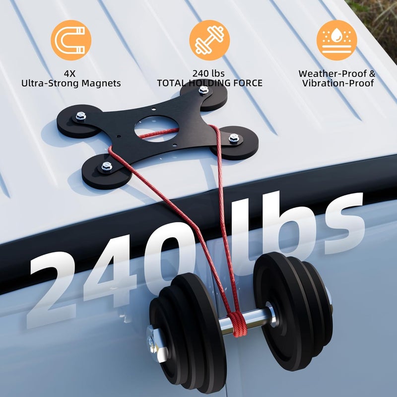 DAIERTEK Starlink Mini Car Magnetic Mount - Ultra Strong 220LBS Quick Release Roof Mount Kit, 360° Rotation, No Drill Universal Magnetic Car Mount for RV Van Truck Boat Yacht Vehicle - Image 2